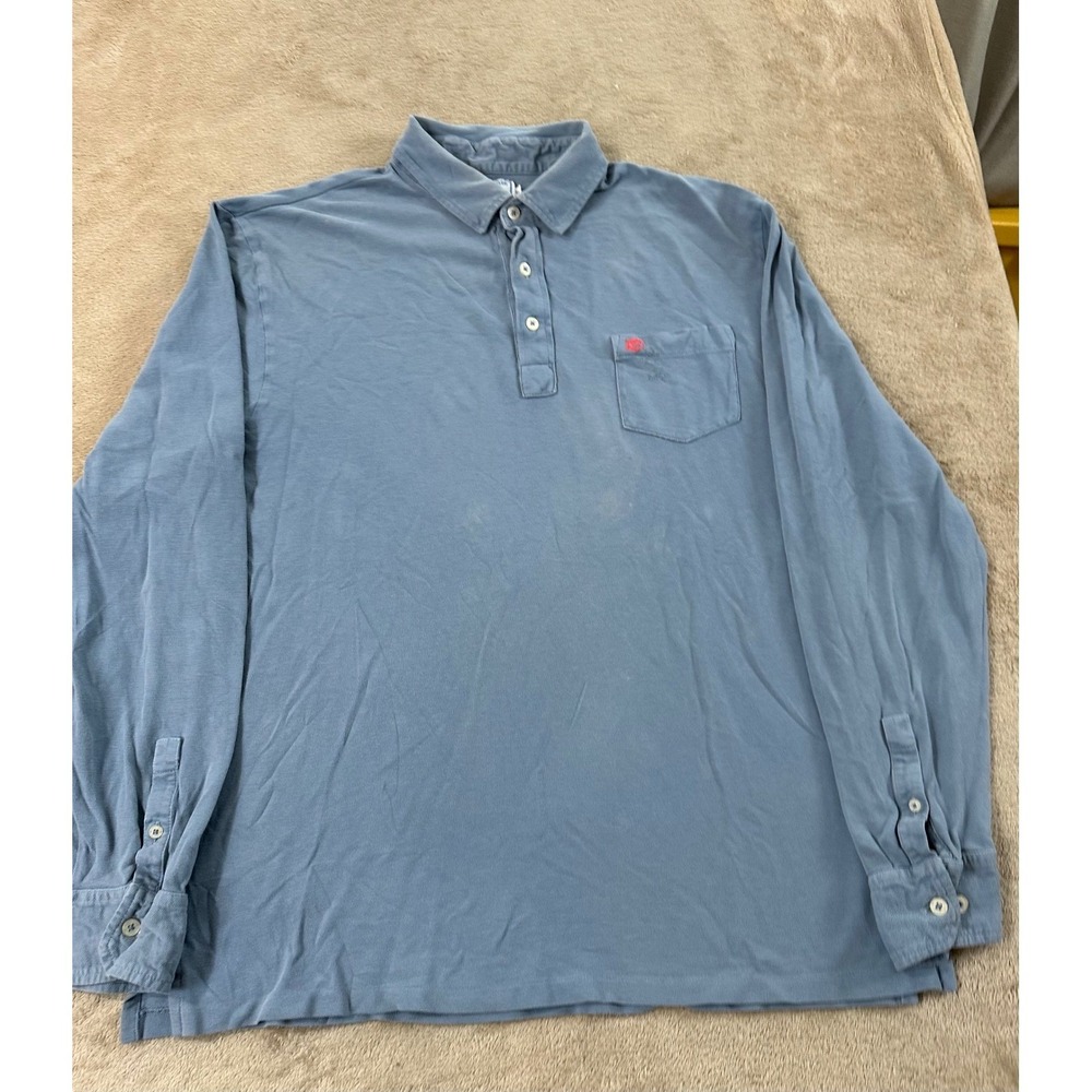 Southern Tide Beachside Polo Mens size XL Blue Trim Fit Skipjack Long sleeve